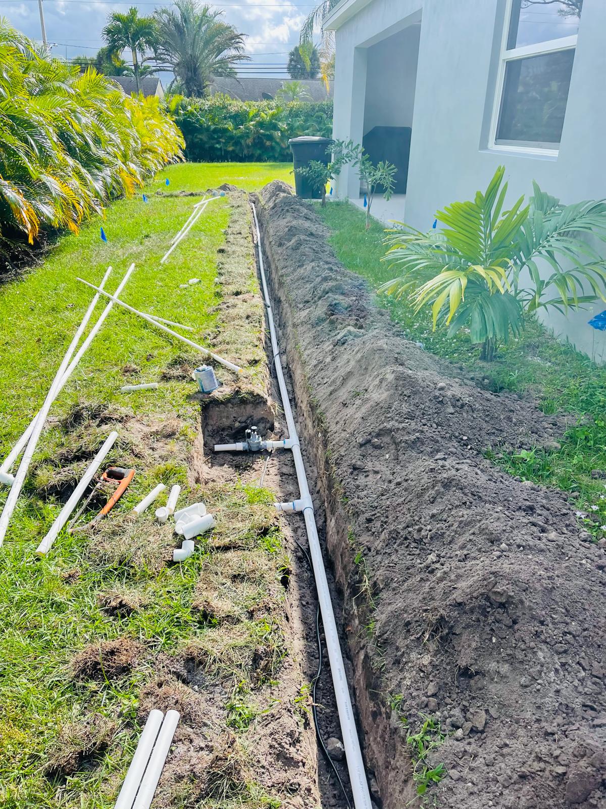 Greenscaper irrigation installation in a residential landscape